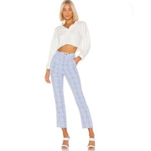 NWT LOVERS + FRIENDS Baby Blue Plaid Colli…